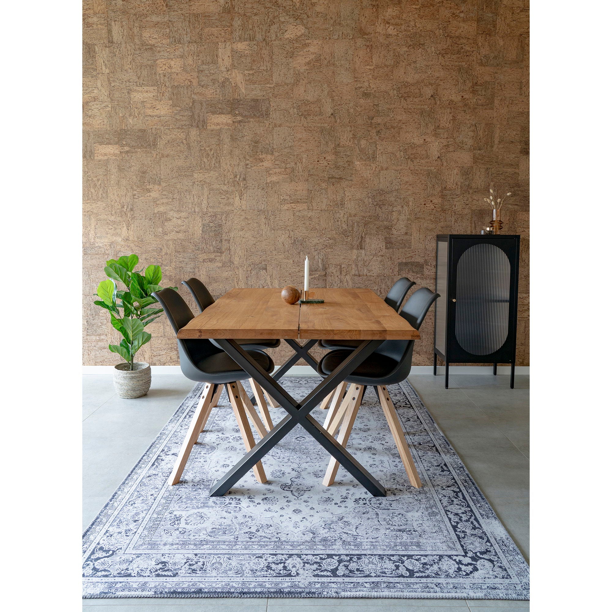 Havana Teppich – schwarz/weiß, klassischer Chenille-Teppich